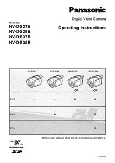 Panasonic NV DS 27 B manual. Camera Instructions.